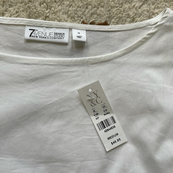 New York and Co white cotton tie top - Picture 3 of 11